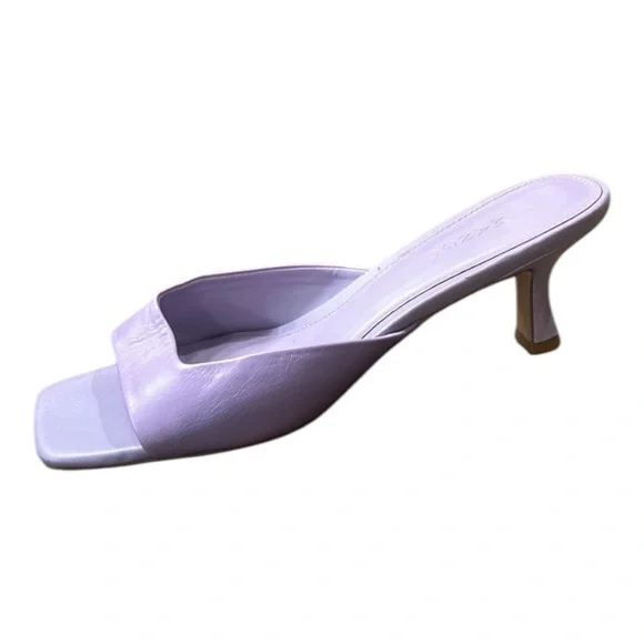 MANGO Womens Lavender Solid Leather Heels Size 8.5 - Picture 5 of 13